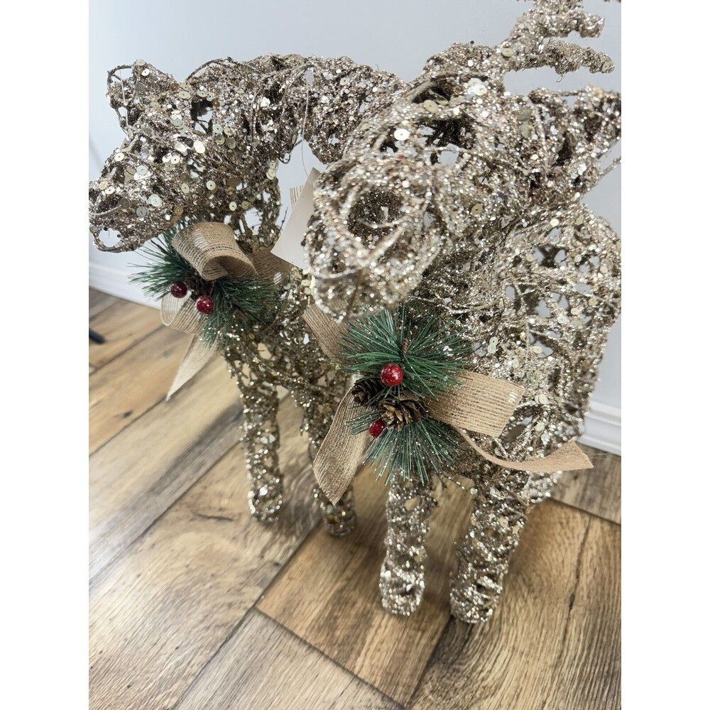 New 1 Christmas Reindeer Figurines 19” Standing Holiday Decorations - Picture 2 of 11